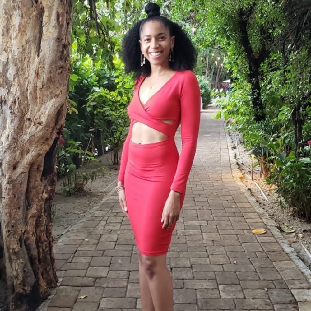 Red Cut-Out Bodycon Dress